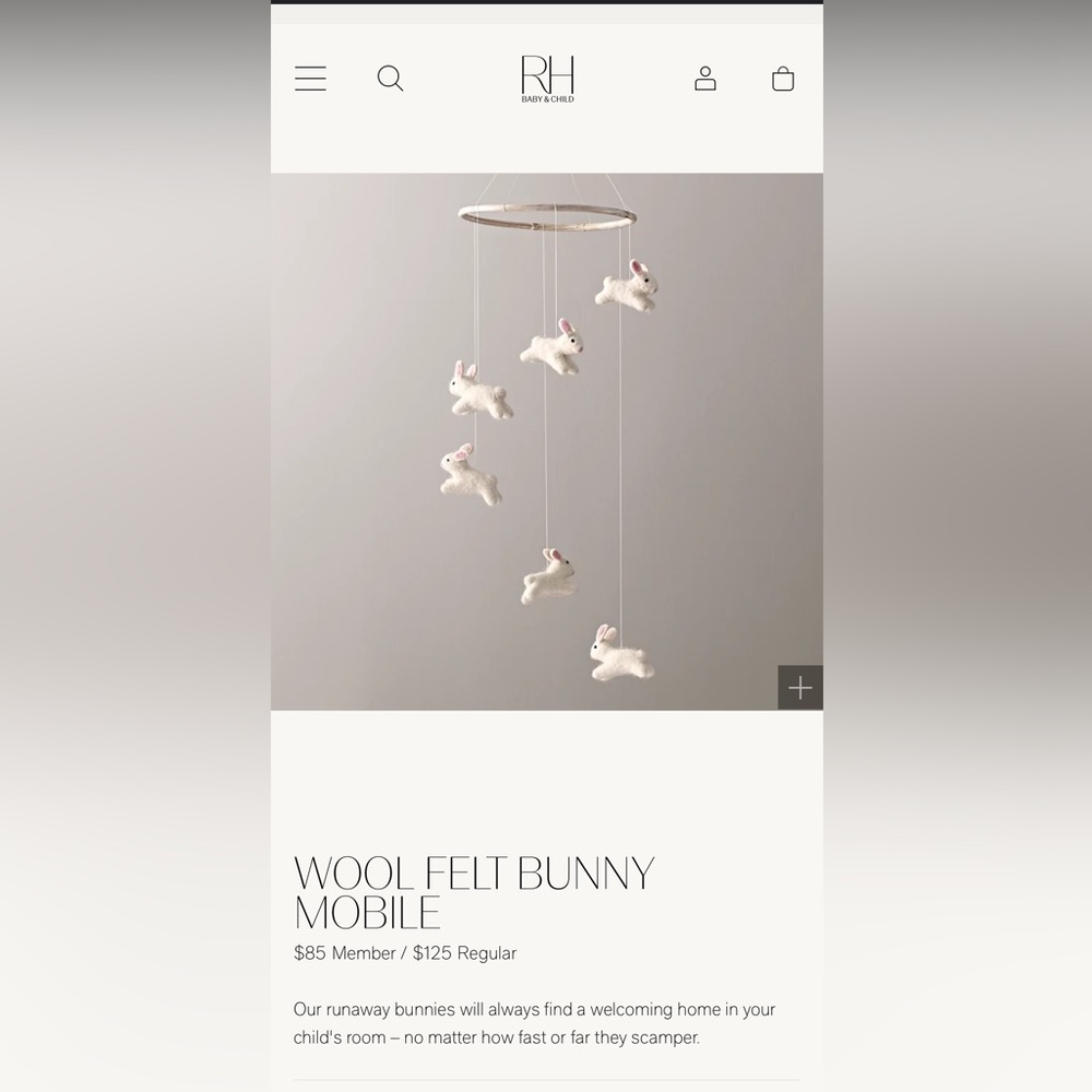Restoration hardware baby and child felt bunny mobile